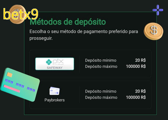 O cassino betx9bet oferece uma grande variedade de métodos de pagamento